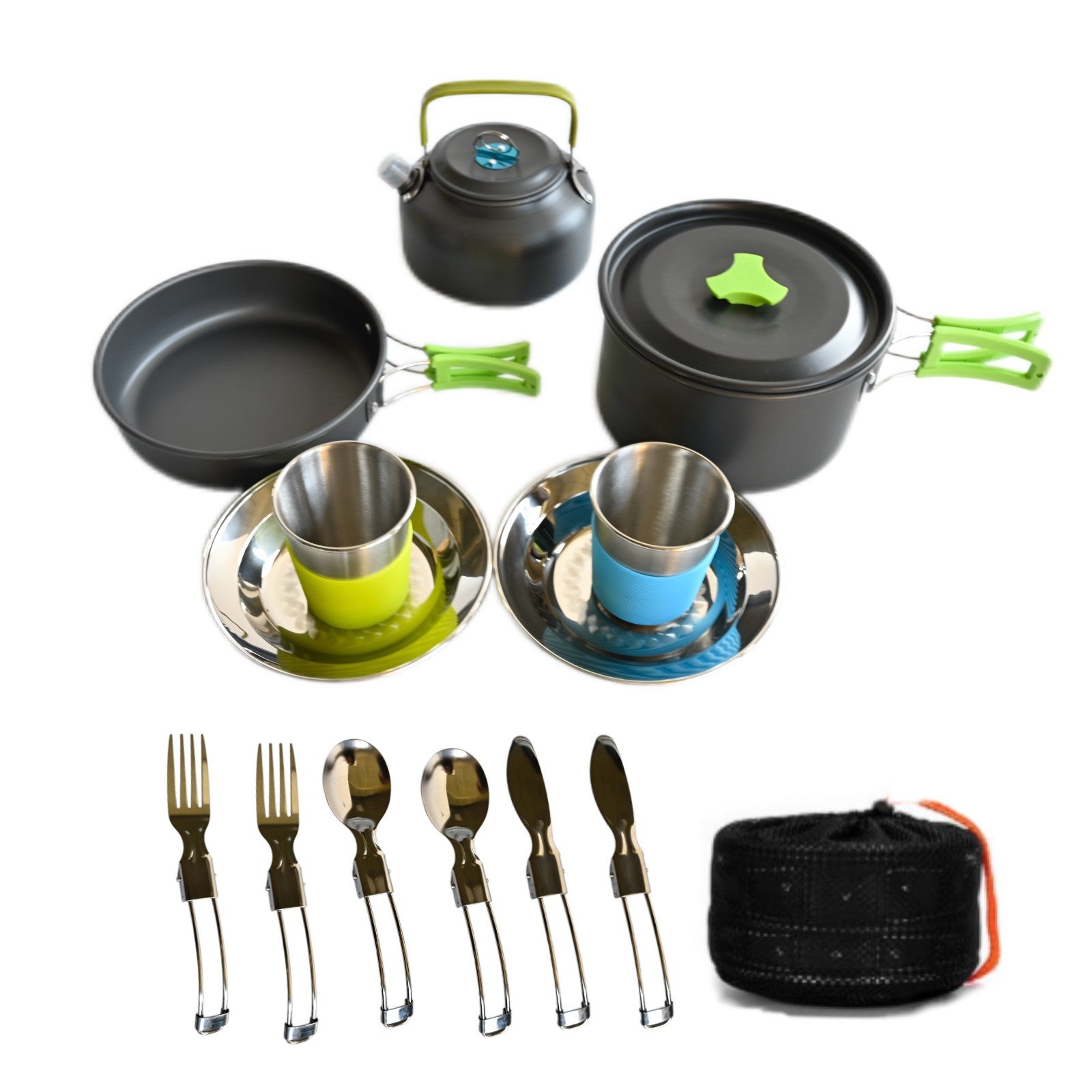 Non-Stick Camping Backpacking Cookware Set - for Picnic & Outdoor Cooking