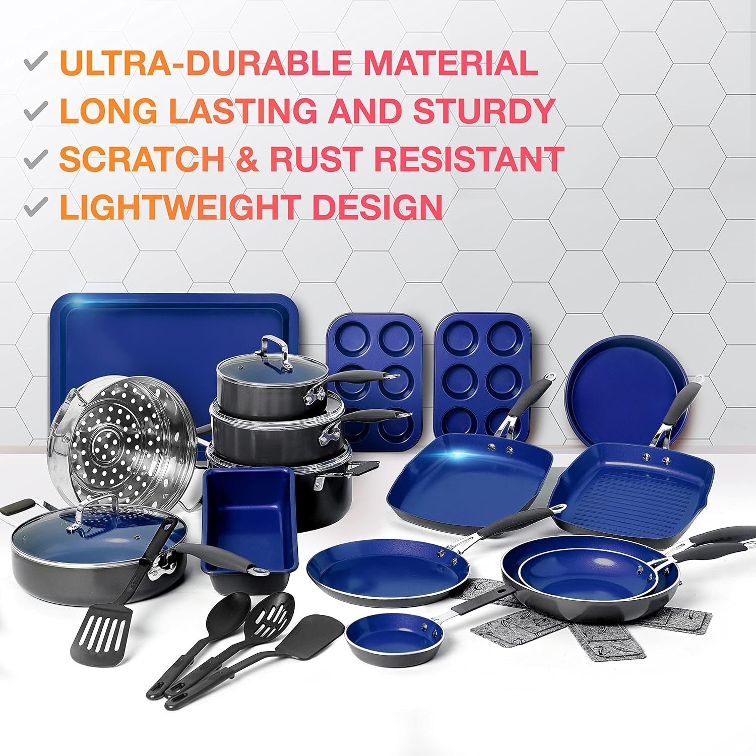 24pc Nonstick Cookware Set – UltraClad Induction Pots & Pans