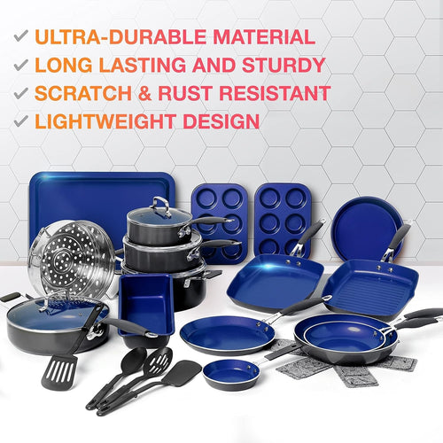 24pc Nonstick Cookware Set – UltraClad Induction Pots & Pans